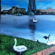 Original Fine Art for Wine & Canvas Orlando: Lake Eola