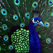 Original Fine Art for Wine & Canvas Orlando: Peacock