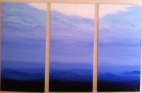 Blue Mood Triptych Acrylic