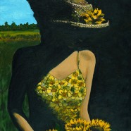 Sunflower Girl Acrylic Painting